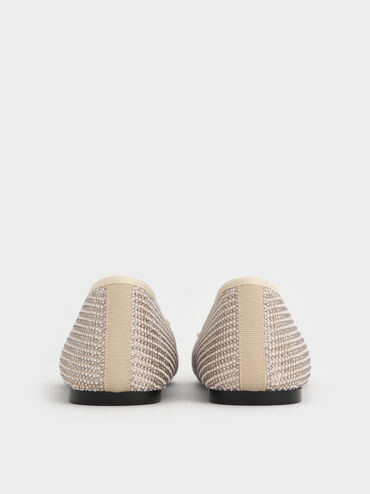 باليرينا ساتان مزينة بفيونكة مرصعة بالكريستال, ذهبي, hi-res