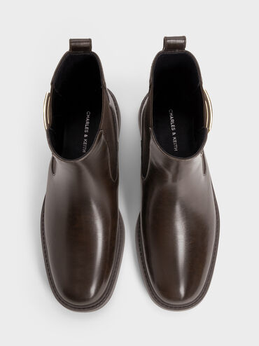 بوت لاندو تشيلسي بمشبك ميتاليك, بني داكن, hi-res