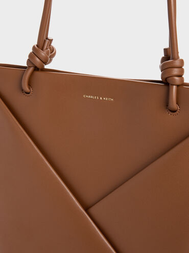 حقيبة تسوق ميدوري ذات التصميم الهندسي, شوكولاتي, hi-res