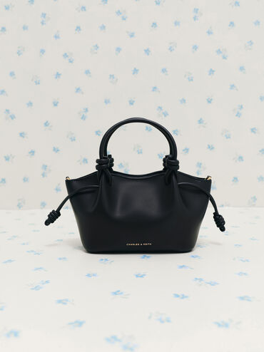 حقيبة توت "سامي" بمقابض معقودة, أسود, hi-res