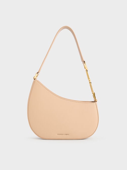 Agatha Chain-Strap Shoulder Bag, Beige, hi-res