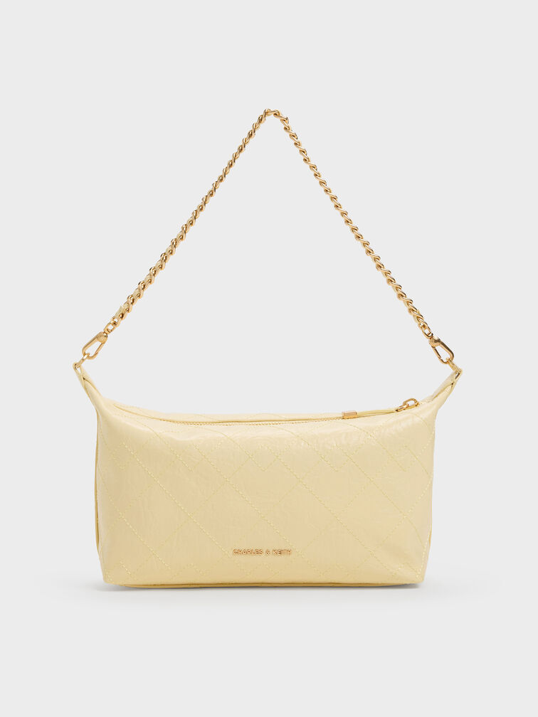 Duo Quilted Shoulder Bag, Butter Yellow, hi-res