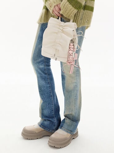 Ivette Woven Robot Bag Charm, Cotton Candy Pink, hi-res