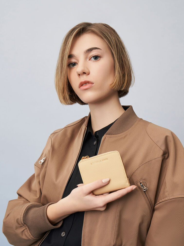 Zip Around Card Holder, Beige, hi-res