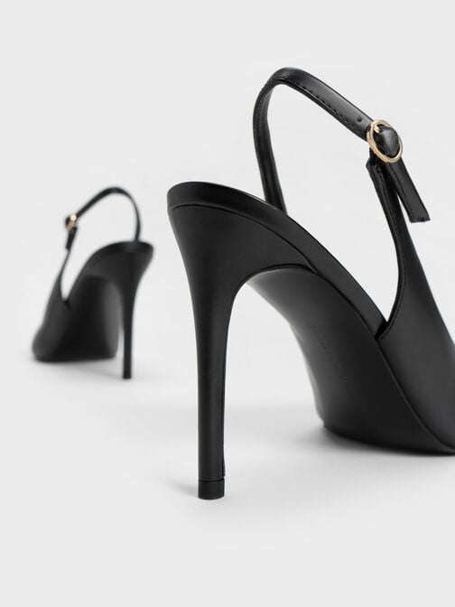 حذاء بكعب ستيليتو وسير خلفي, أسود, hi-res