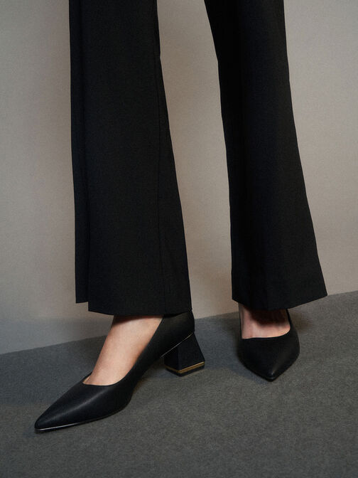 حذاء بكعب ترابيزي, أسود, hi-res