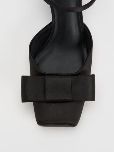 Brantley Bow Ankle-Strap Pumps, Black Textured, hi-res