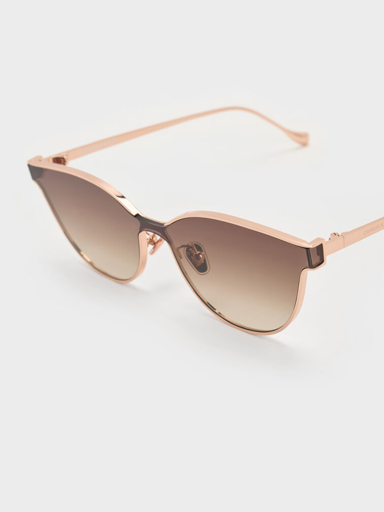 Ginny Cat-Eye Sunglasses, Rose Gold, hi-res