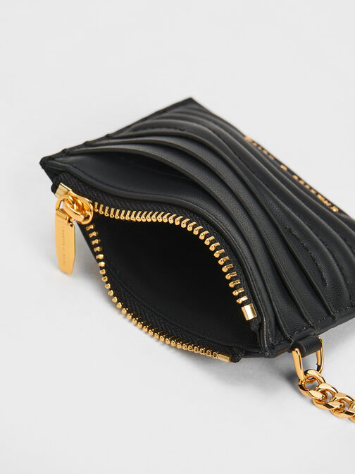 محفظة أوبريل بسحاب وخياطة ظاهرة, أسود, hi-res