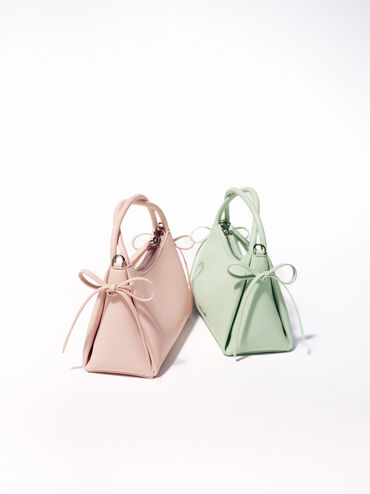 Hazel Bow Top Handle Bag, Mint Green, hi-res
