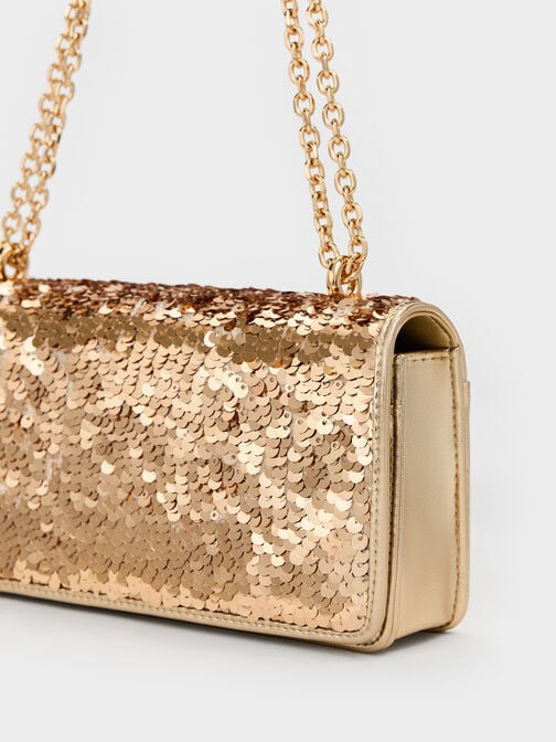 محفظة بسلسلة بافوتو مزينة بالترتر, ذهبي, hi-res