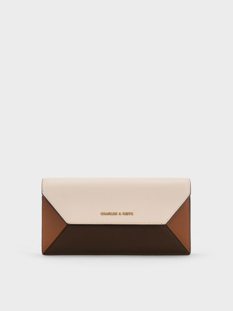Nasrin Geometric Long Wallet, Multi Brown, hi-res