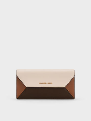 Nasrin Geometric Long Wallet, Multi Brown, hi-res
