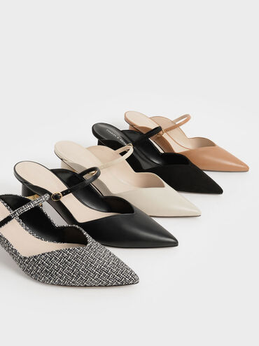 صندل بامبس كامي وكعب منحوت بلمسة معدنية, جملي, hi-res