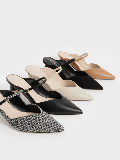 صندل بامبس كامي وكعب منحوت بلمسة معدنية, جملي, hi-res