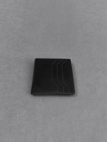 حافظة بطاقات كارلي الجلدية بتصميم متعدد الجيوب, أسود, hi-res