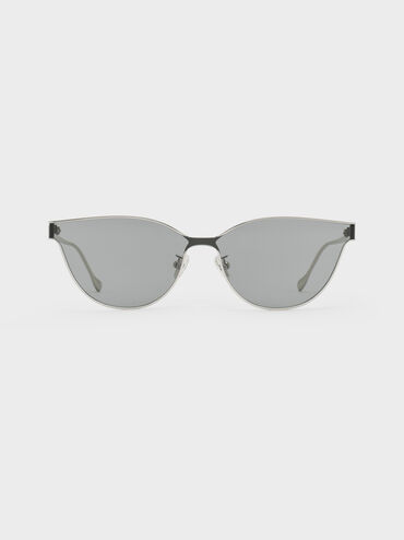 Ginny Cat-Eye Sunglasses, Silver, hi-res