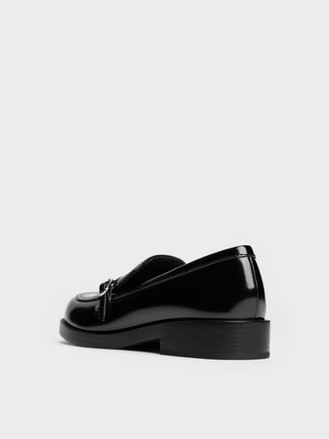 Georgie Chain Loafers, Black Boxed, hi-res