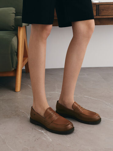 Arven Penny Loafers, Tan, hi-res