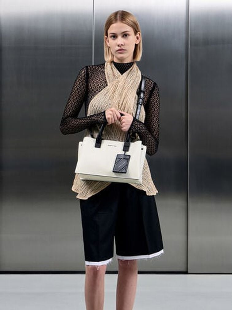 حقيبة كاميرون بمقبضين علويين, أبيض, hi-res