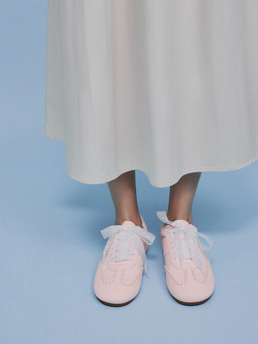 حذاء رياضي سيسي من الدانتيل الشفاف بنقشات قلوب, وردي فاتح, hi-res