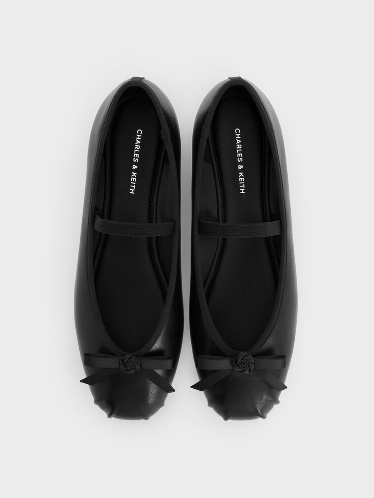 Kelis Rose-Bow Mary Jane Flats, Black, hi-res