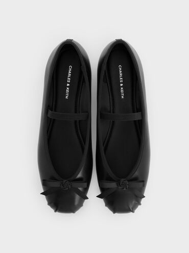 Kelis Rose-Bow Mary Jane Flats, Black, hi-res