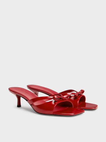 Kaleen Kitten-Heel Mules, Red, hi-res
