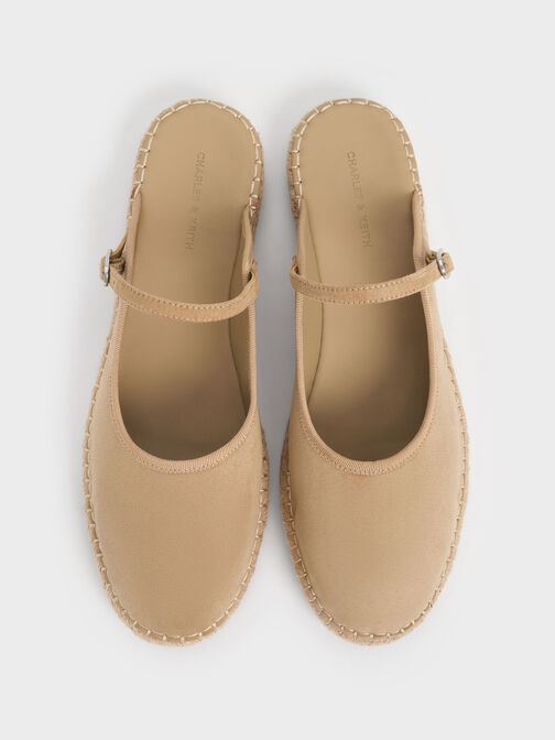 Bernadine Faux Suede Espadrille Mules, Sand, hi-res