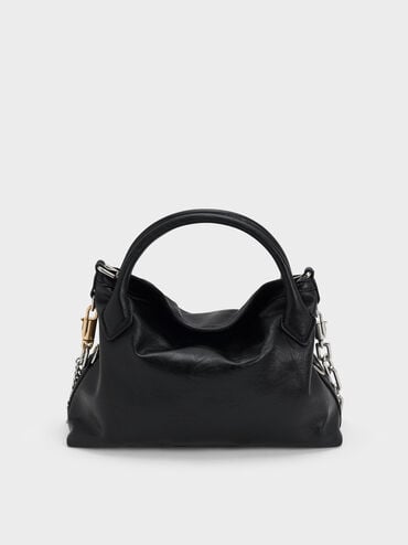 Mini Delfina Chain Tote Bag, Noir, hi-res