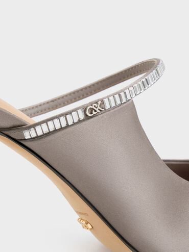 Gem D'Orsay Stiletto Mules, Pewter, hi-res