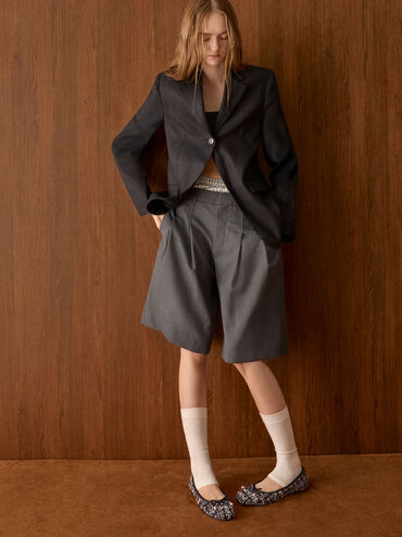 حذاء باليرينا باربرا تويد بفيونكة ولؤلؤ, متعدد الألوان, hi-res