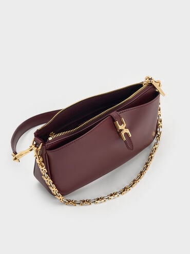 شنطة كتف أدالين بحمالة يد سلسلة, أحمر توتي فاخر, hi-res