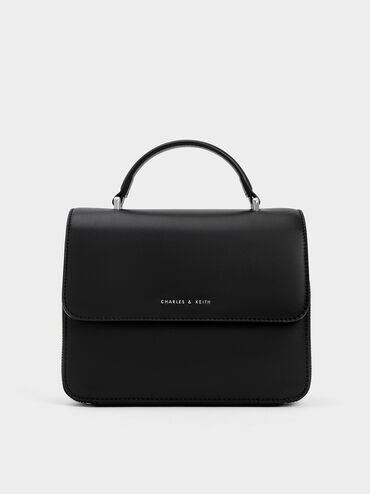 Octavia Front Flap Top Handle Bag, Noir, hi-res