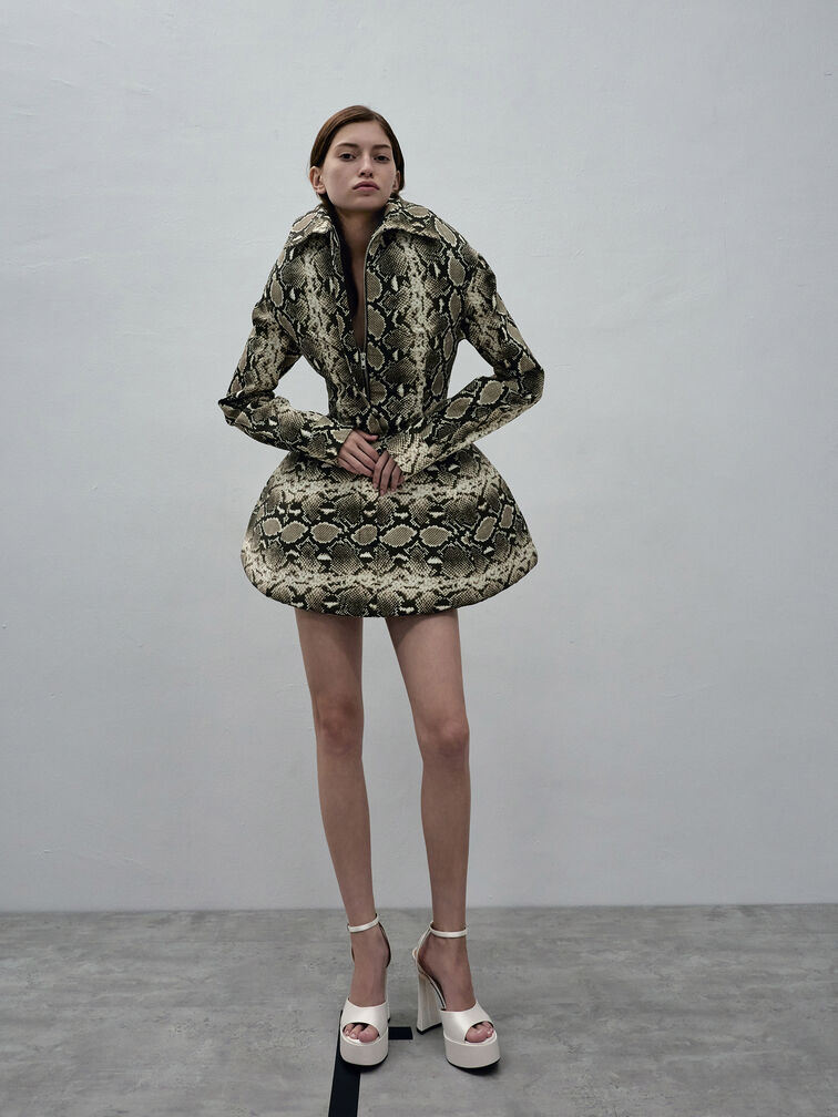 صندل ميشيل بلاتفورم من بوليستر معاد تدويره, أبيض, hi-res