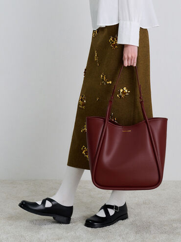 Lyla Tubular Slouchy Tote Bag, Mulberry Plum, hi-res