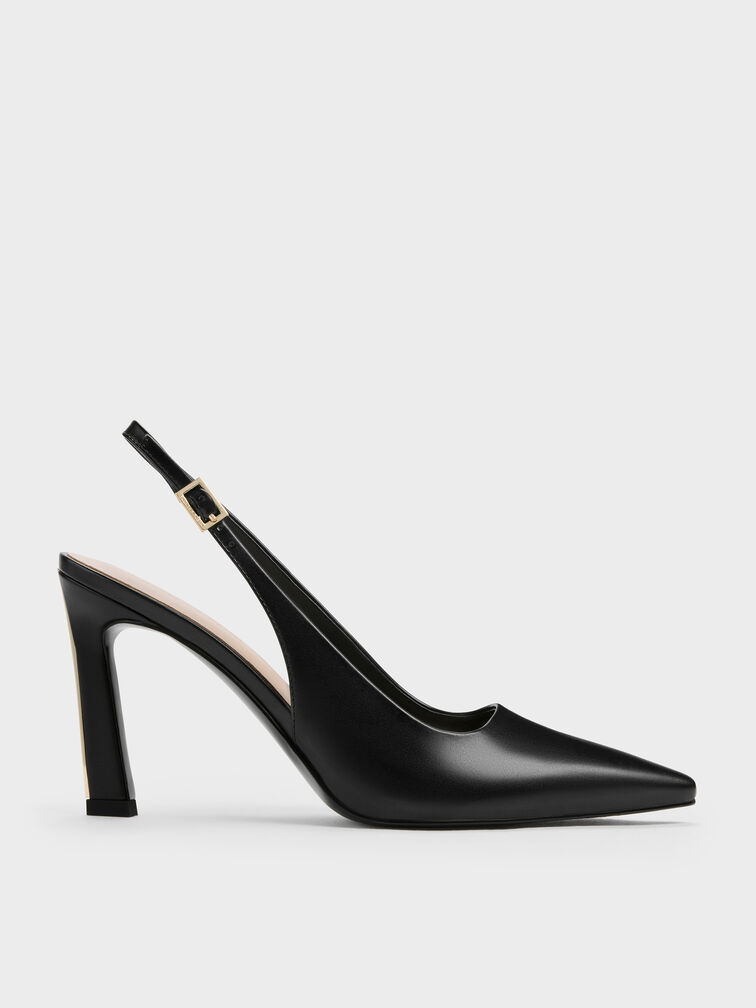 Kerra Pointed Slingback Pumps, Black, hi-res