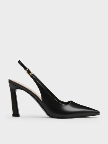 Kerra Pointed Slingback Pumps, Black, hi-res