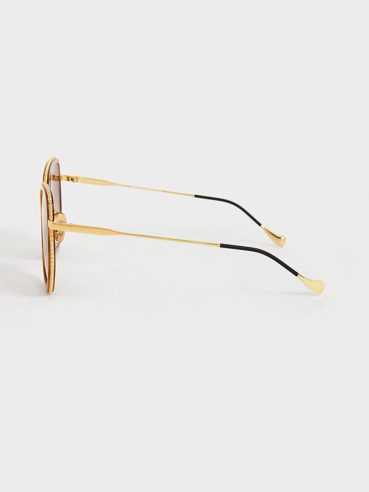 نظارة شمسية بإطار فراشة من الأسيتات المعاد تدويره, لون صدفة السلحفاة, hi-res