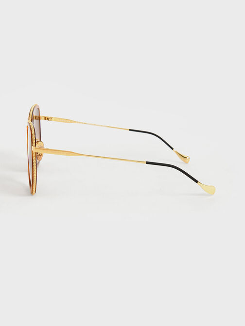 نظارة شمسية بإطار فراشة من الأسيتات المعاد تدويره, لون صدفة السلحفاة, hi-res