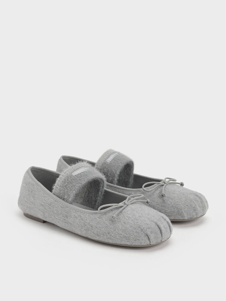 Winona Felt Mary Jane Flats, Light Grey, hi-res
