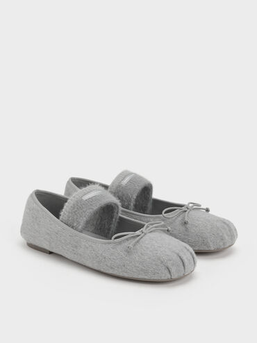 Winona Felt Mary Jane Flats, Light Grey, hi-res