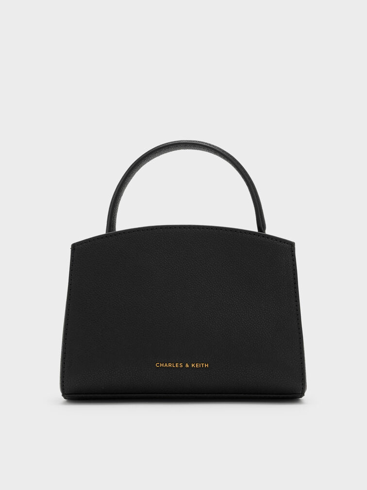 حقيبة أوبرييل بمقبض علوي وإبزيم معدني لامع, أسود, hi-res