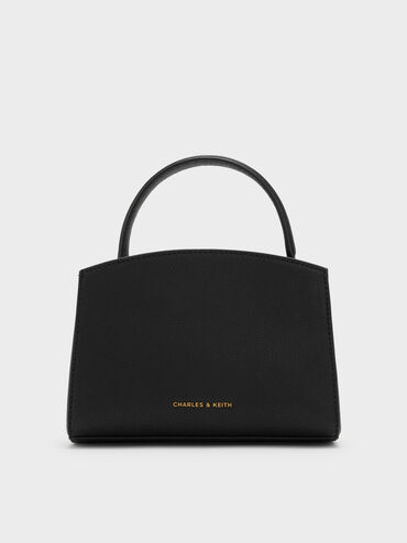 حقيبة أوبرييل بمقبض علوي وإبزيم معدني لامع, أسود, hi-res