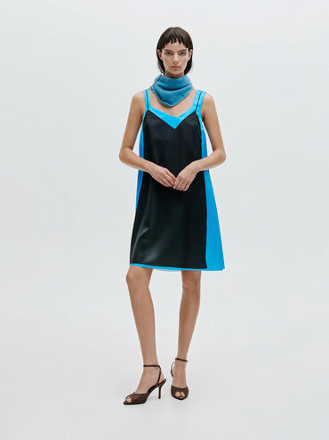 Lace & Satin Peep-Toe Heels, Dark Brown Textured, hi-res