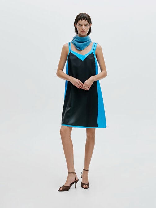 Lace & Satin Peep-Toe Heels, Dark Brown Textured, hi-res