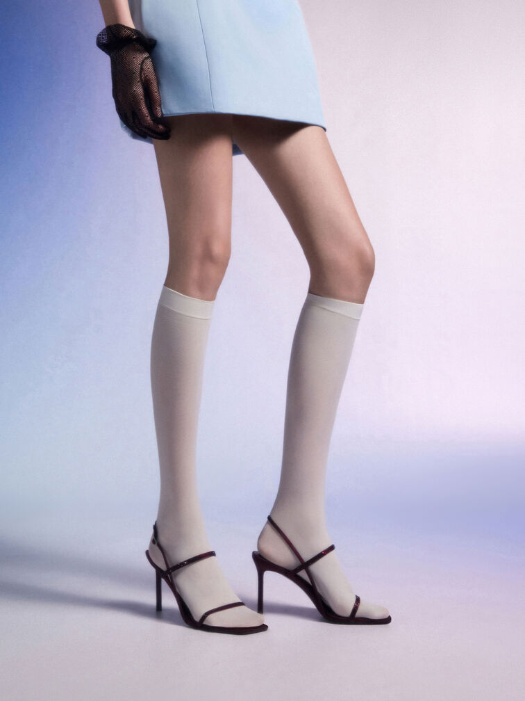 صندل أرونا من الساتان بكعب ستيليتو مرصع بالكريستال, برغندي, hi-res