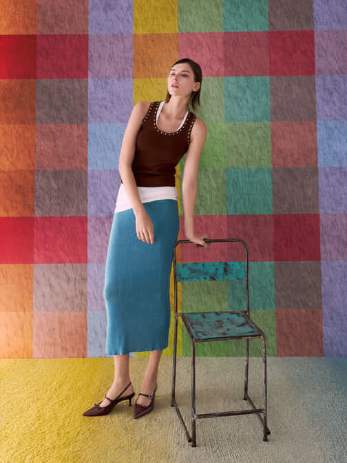 حذاء كعب عالي سونالي بسير خلفي وفيونكة, برغندي, hi-res