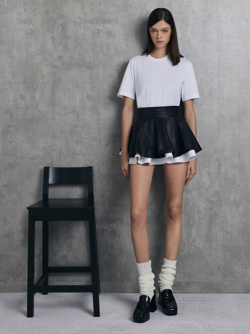 أحذية بكعب عالي (بامبس) لوفرز بلاتفورم بكعب مربع, صندوق أسود, hi-res