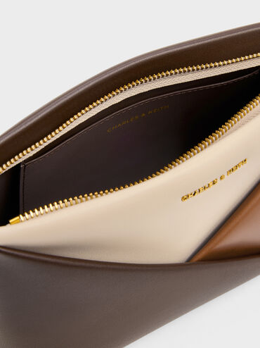 حقيبة كروسبودي هندسية بألوان متداخلة من ميدوري, Multi Brown, hi-res